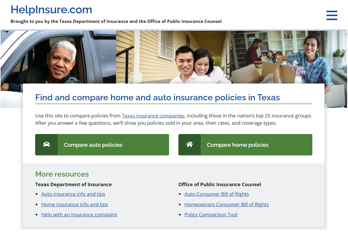 HelpInsure home page