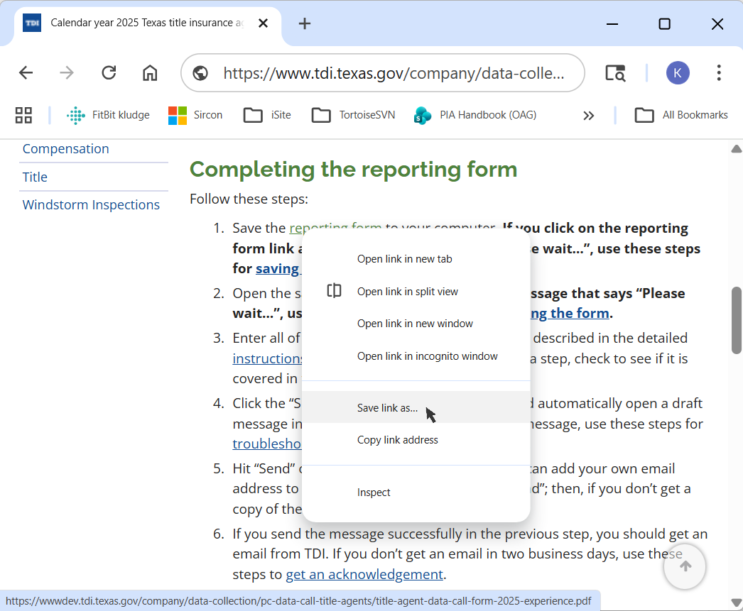 choose "Save as..." from the menu