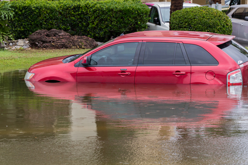 Flooded car