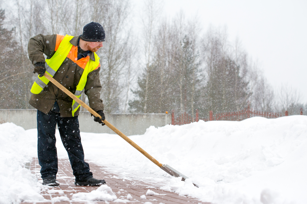 Man shoveling snow